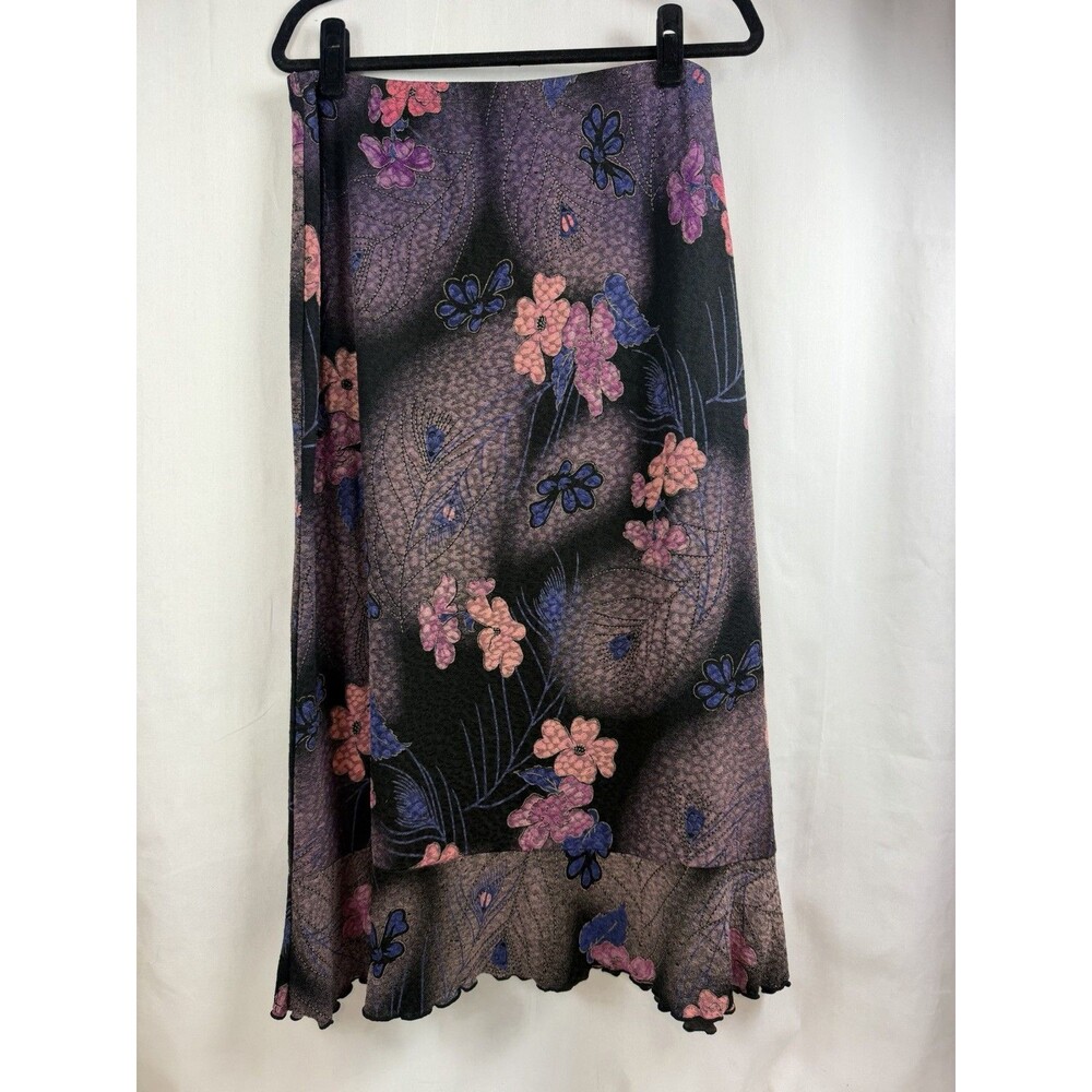 West End 90s Y2K Floral Stretchy Skirt Large Vintage